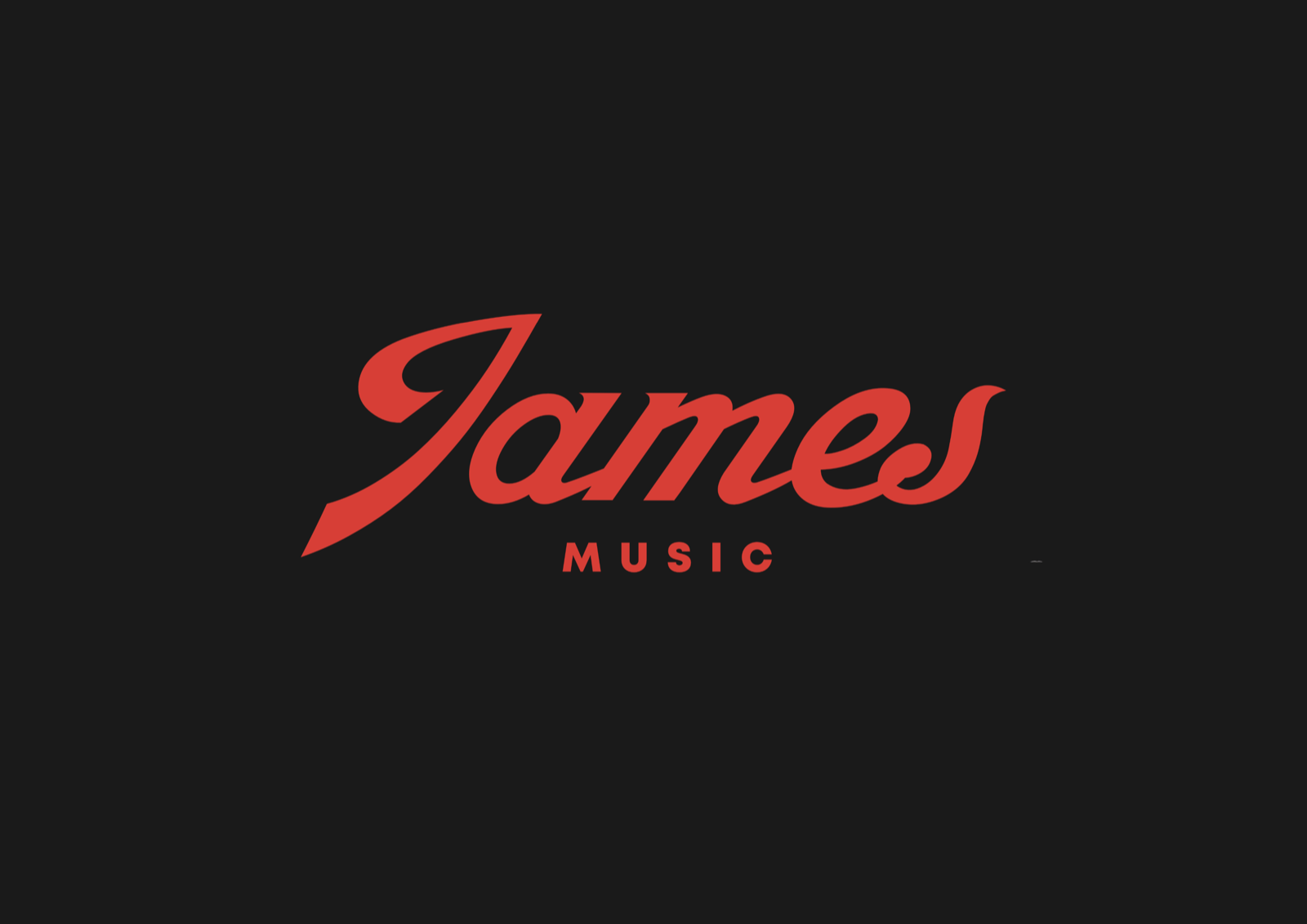 James Music script — primary logotype on light ground